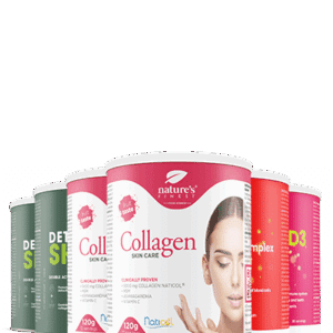 2x Kolagen SkinCare + 2x Detox Skin + Železo + Vitamin D3 + Vitamin C pacchetto